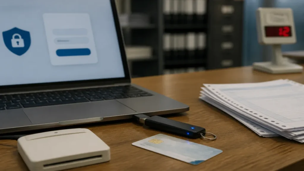 Detalhe prático de acesso com usuário, certificado digital e govbr aplicado a nota fiscal eletrônica.